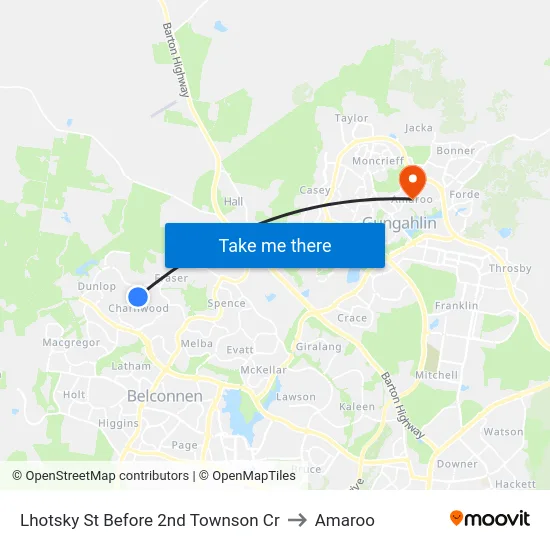 Lhotsky St Before 2nd Townson Cr to Amaroo map