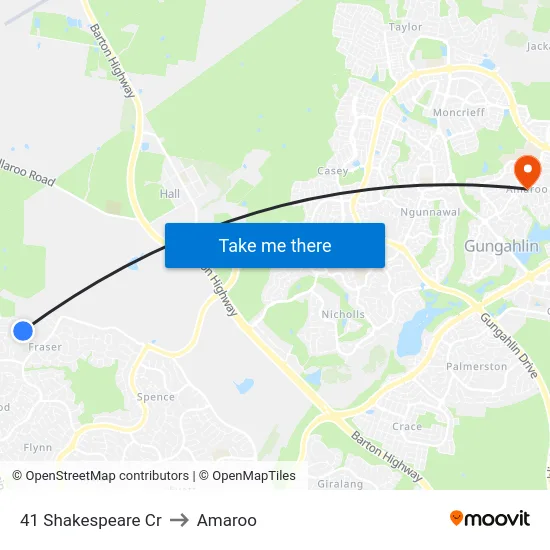 41 Shakespeare Cr to Amaroo map