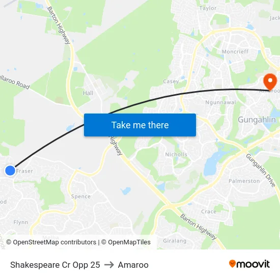 Shakespeare Cr Opp 25 to Amaroo map