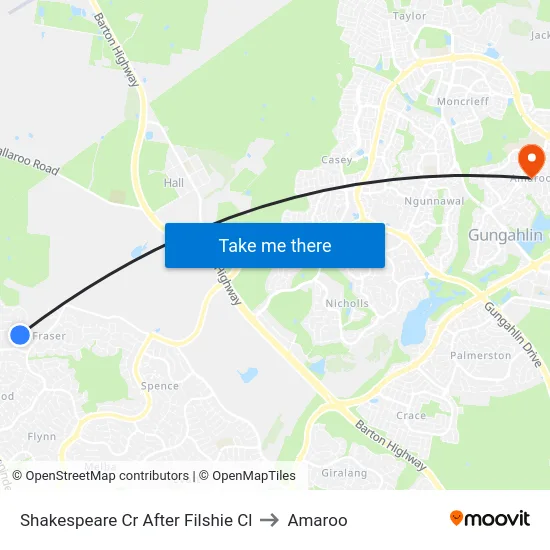 Shakespeare Cr After Filshie Cl to Amaroo map