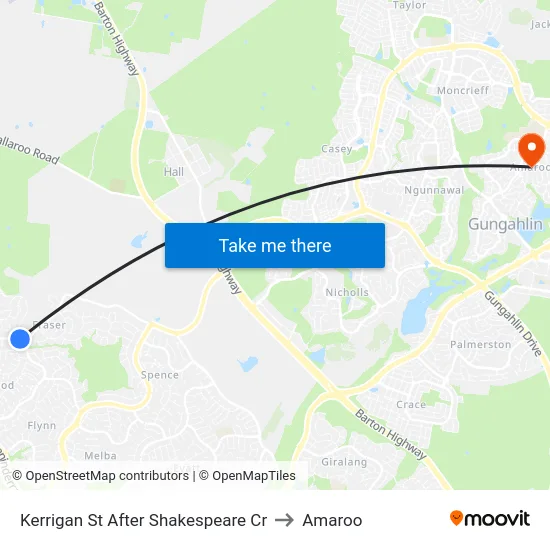 Kerrigan St After Shakespeare Cr to Amaroo map