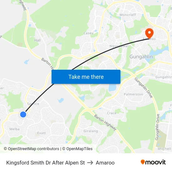 Kingsford Smith Dr After Alpen St to Amaroo map