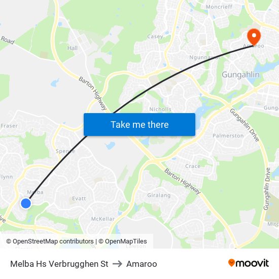 Melba Hs Verbrugghen St to Amaroo map