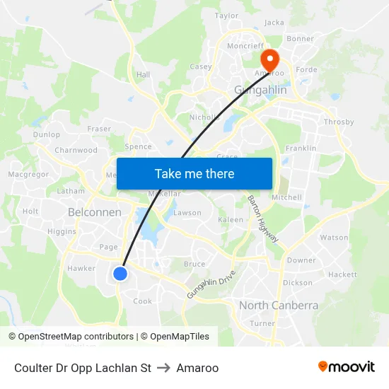 Coulter Dr Opp Lachlan St to Amaroo map