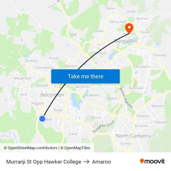 Murranji St Opp Hawker College to Amaroo map