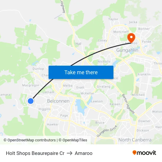 Holt Shops Beaurepaire Cr to Amaroo map