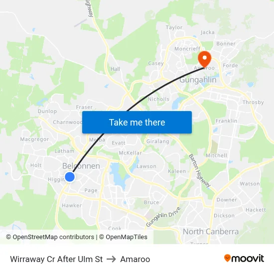 Wirraway Cr After Ulm St to Amaroo map
