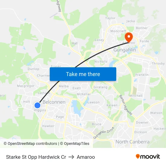 Starke St Opp Hardwick Cr to Amaroo map