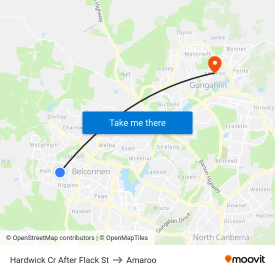 Hardwick Cr After Flack St to Amaroo map