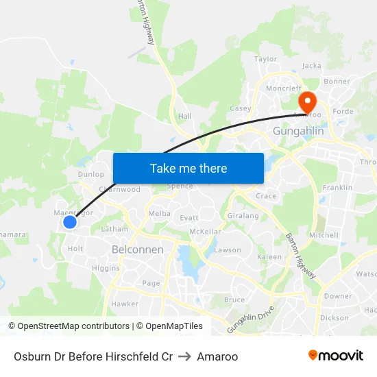 Osburn Dr Before Hirschfeld Cr to Amaroo map
