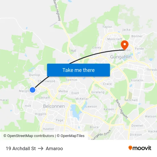 19 Archdall St to Amaroo map
