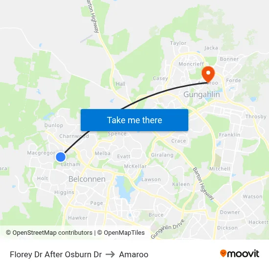 Florey Dr After Osburn Dr to Amaroo map