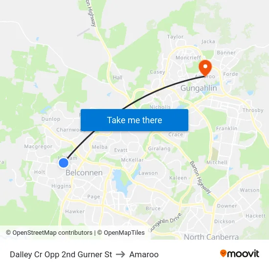 Dalley Cr Opp 2nd Gurner St to Amaroo map