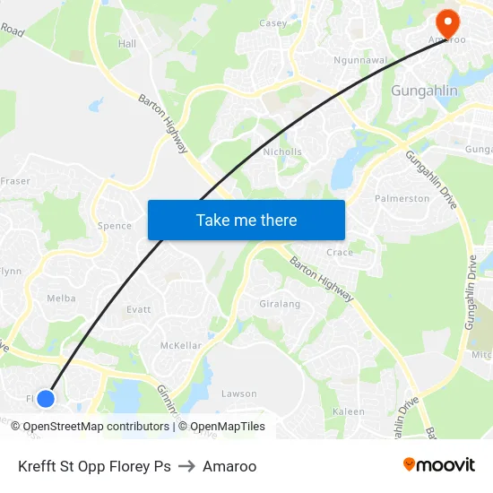 Krefft St Opp Florey Ps to Amaroo map