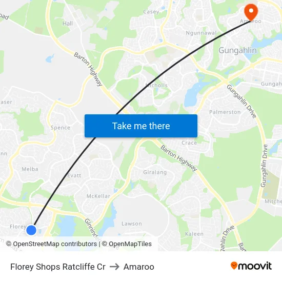 Florey Shops Ratcliffe Cr to Amaroo map