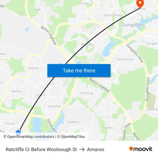 Ratcliffe Cr Before Woolnough St to Amaroo map