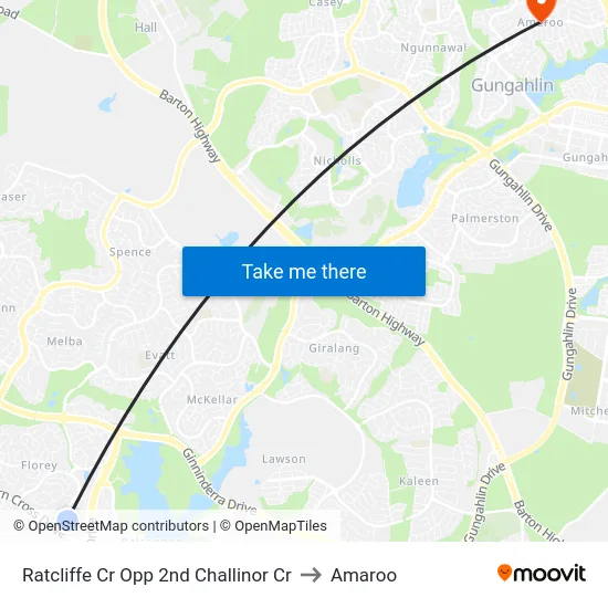 Ratcliffe Cr Opp 2nd Challinor Cr to Amaroo map