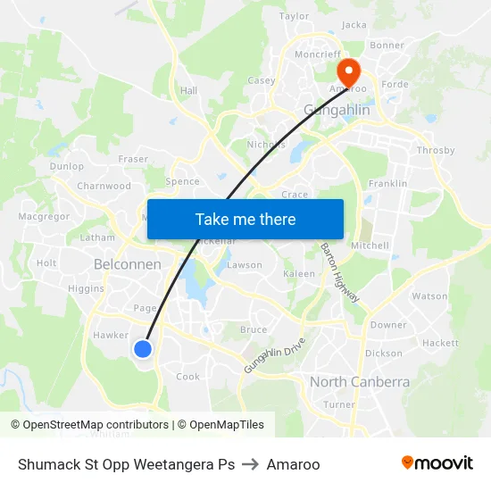 Shumack St Opp Weetangera Ps to Amaroo map