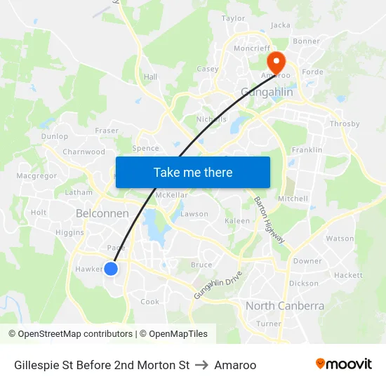 Gillespie St Before 2nd Morton St to Amaroo map