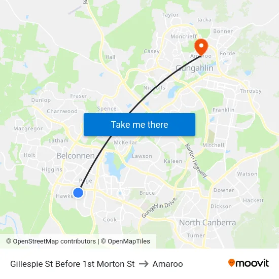 Gillespie St Before 1st Morton St to Amaroo map