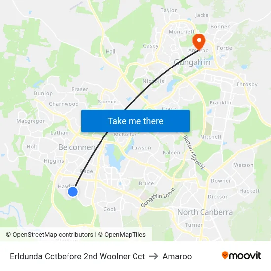Erldunda Cctbefore 2nd Woolner Cct to Amaroo map