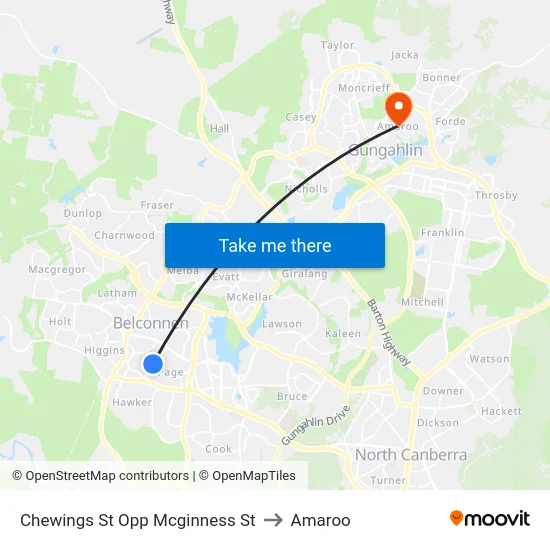 Chewings St Opp Mcginness St to Amaroo map