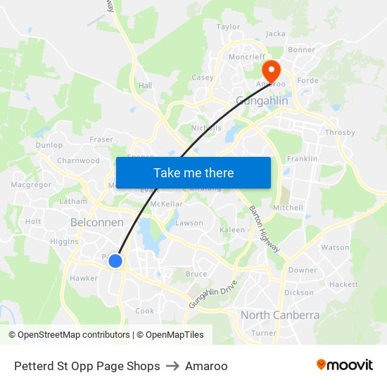 Petterd St Opp Page Shops to Amaroo map