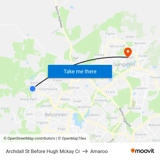 Archdall St Before Hugh Mckay Cr to Amaroo map