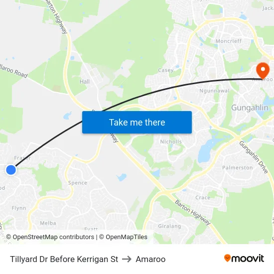 Tillyard Dr Before Kerrigan St to Amaroo map