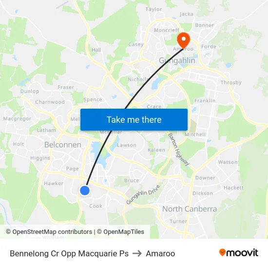 Bennelong Cr Opp Macquarie Ps to Amaroo map