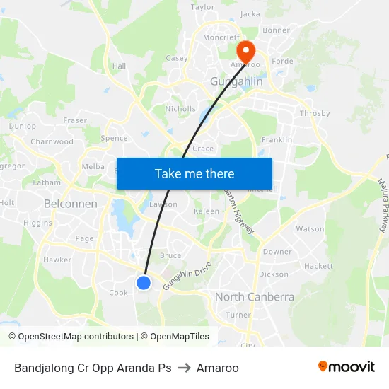 Bandjalong Cr Opp Aranda Ps to Amaroo map