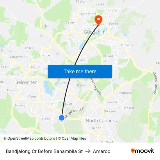 Bandjalong Cr Before Banambila St to Amaroo map