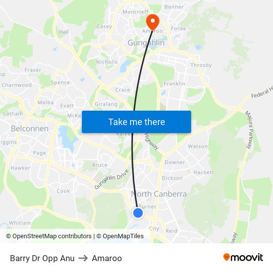 Barry Dr Opp Anu to Amaroo map