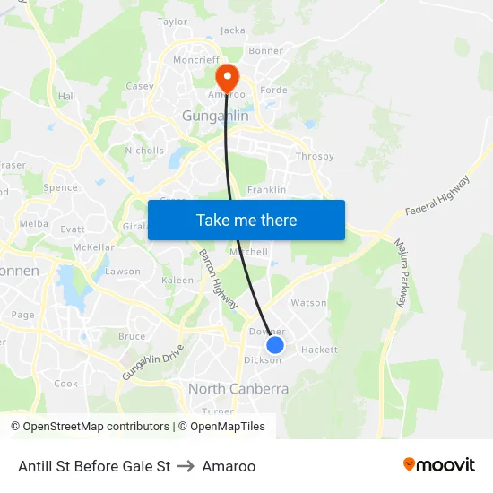 Antill St Before Gale St to Amaroo map