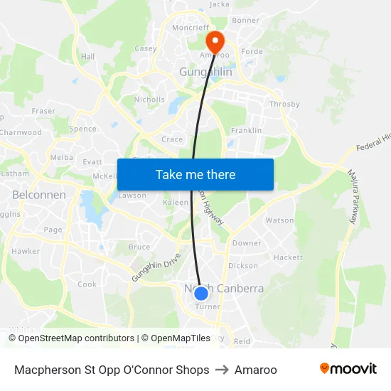Macpherson St Opp O'Connor Shops to Amaroo map