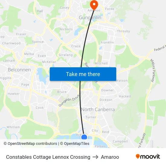 Constables Cottage Lennox Crossing to Amaroo map