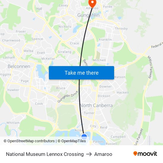 National Museum Lennox Crossing to Amaroo map