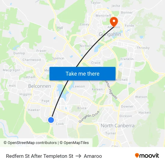 Redfern St After Templeton St to Amaroo map