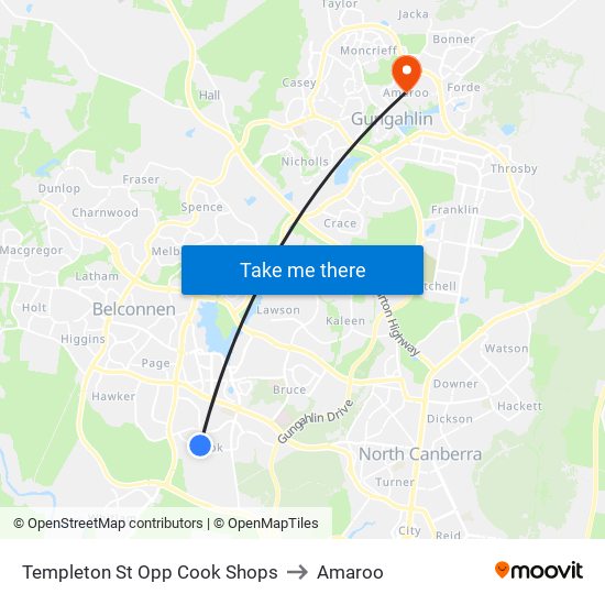 Templeton St Opp Cook Shops to Amaroo map