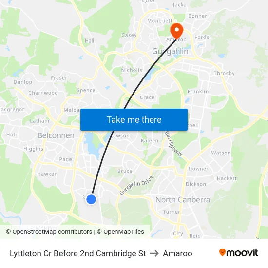 Lyttleton Cr Before 2nd Cambridge St to Amaroo map