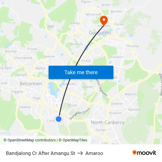 Bandjalong Cr After Amangu St to Amaroo map