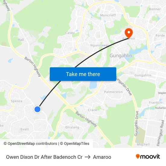 Owen Dixon Dr After Badenoch Cr to Amaroo map