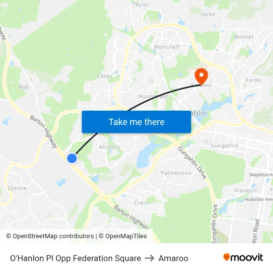 O'Hanlon Pl Opp Federation Square to Amaroo map