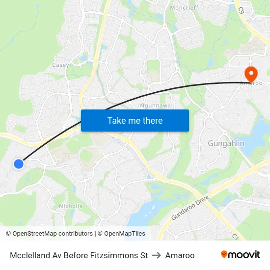 Mcclelland Av Before Fitzsimmons St to Amaroo map