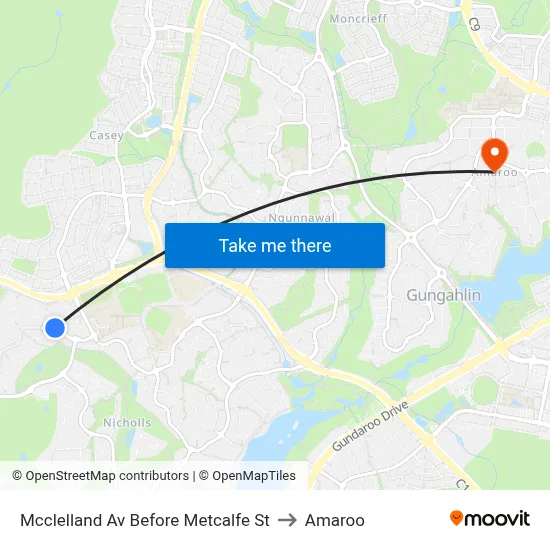 Mcclelland Av Before Metcalfe St to Amaroo map