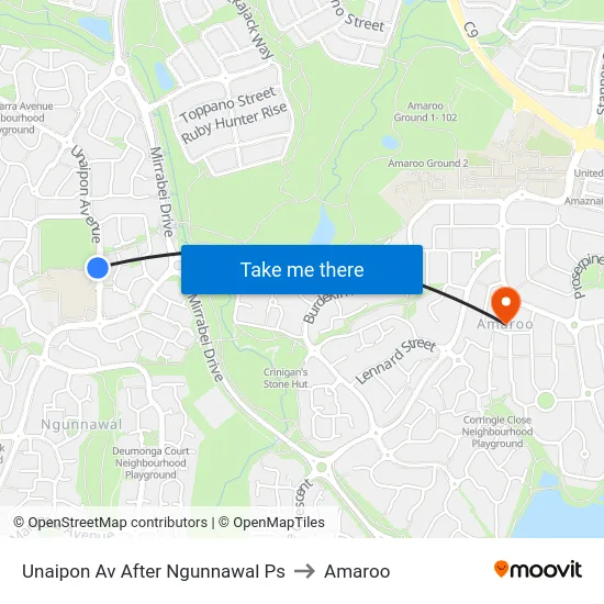 Unaipon Av After Ngunnawal Ps to Amaroo map