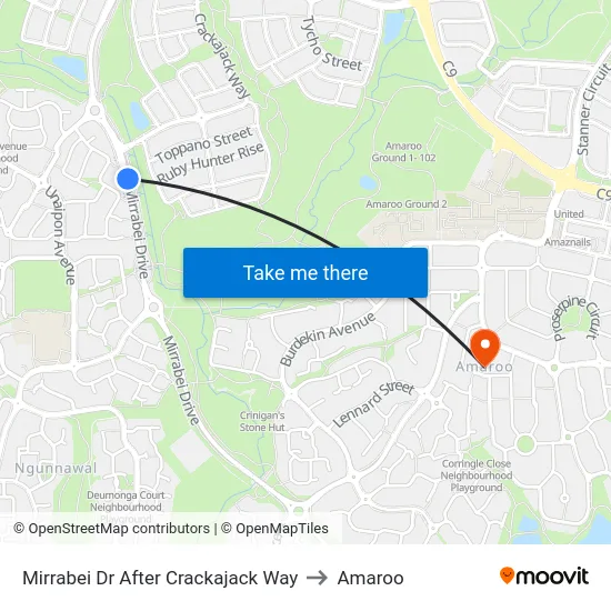 Mirrabei Dr After Crackajack Way to Amaroo map