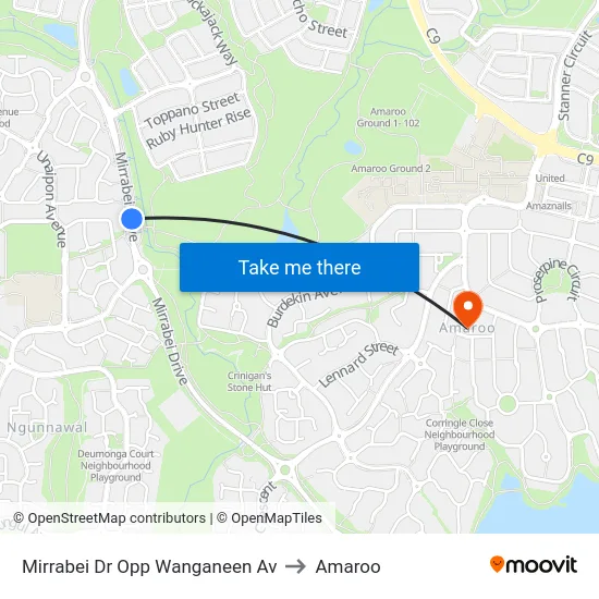 Mirrabei Dr Opp Wanganeen Av to Amaroo map