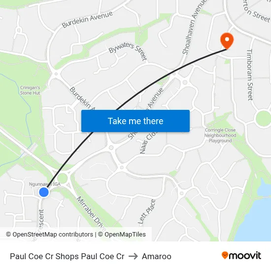 Paul Coe Cr Shops Paul Coe Cr to Amaroo map
