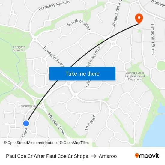 Paul Coe Cr After Paul Coe Cr Shops to Amaroo map